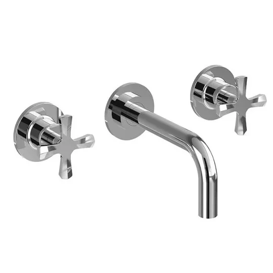 Burlington Riviera Wall Basin Set 3th Chrome detail view - Image 3