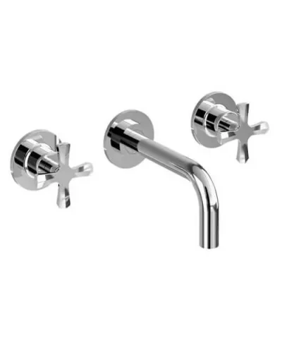 Burlington Riviera Wall Basin Set 3th Chrome detail view - Image 6