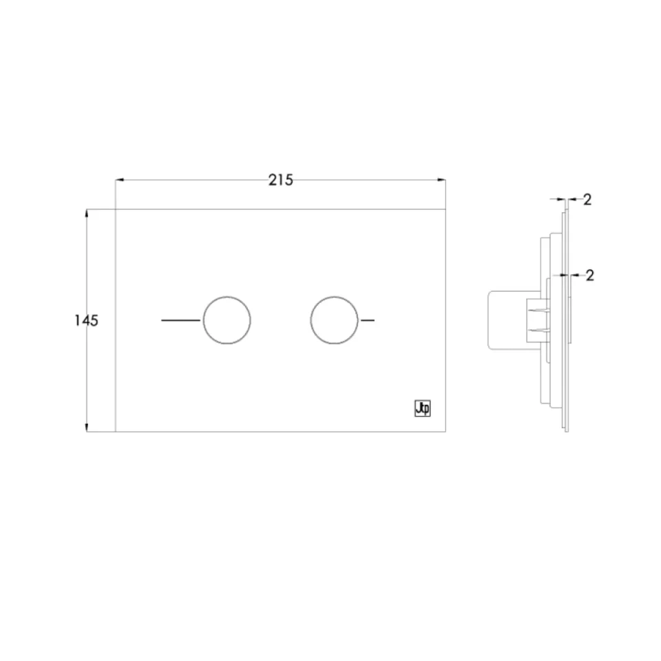 Just Taps Grosvenor Pneumatic Flush Plate Chrome RT detail view - Image 4