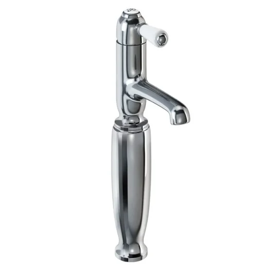 Burlington Chelsea Tall Straight Basin 1 Tap Hole Chrome detail view - Image 4