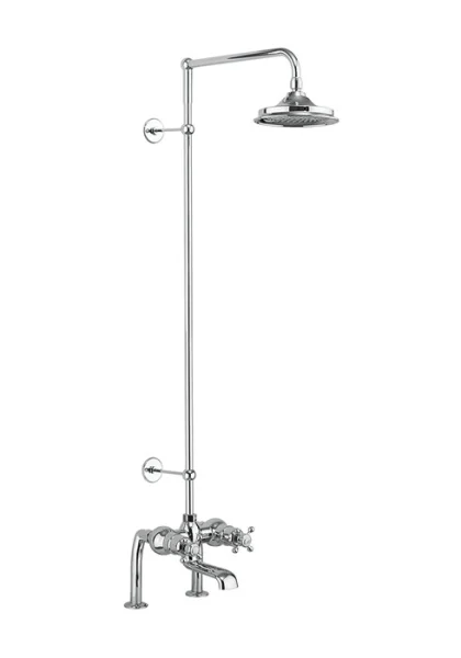 Burlington Bath Shower Mixer Deck Mounted & Arm Chrome
