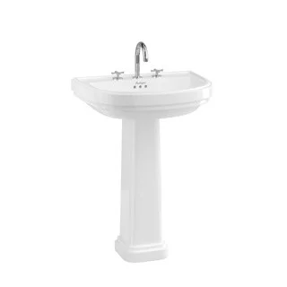 Burlington Riviera 65cm D Shape Basin 3th White