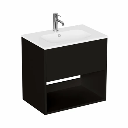 Britton Hackney Basin Unit 600mm Black Matt