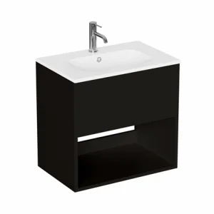 Britton Hackney Basin Unit 600mm Black Matt
