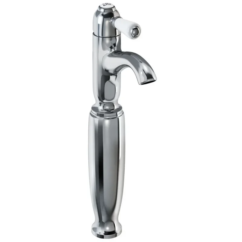 Burlington Chelsea Tall Curved Basin 1 Tap Hole Chrome detail view - Image 3