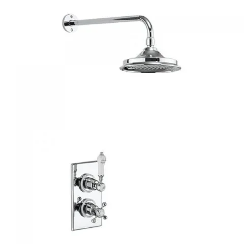 Burlington Trent Single Outlet Concealed Shower Val Chrome detail view - Image 2