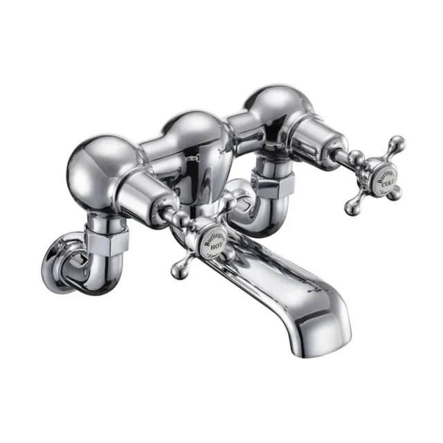 Burlington Qt Claremont Wall Bath Filler Chrome detail view - Image 2