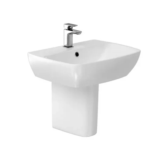 Britton My Home Semi Pedestal Gloss White detail view - Image 3