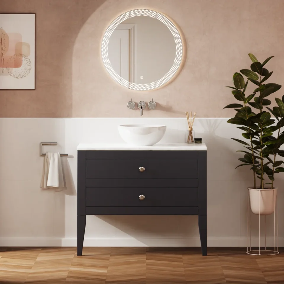 Crosswater Canvass Basin Unit 900 Deep Indigo Blue detail view - Image 7