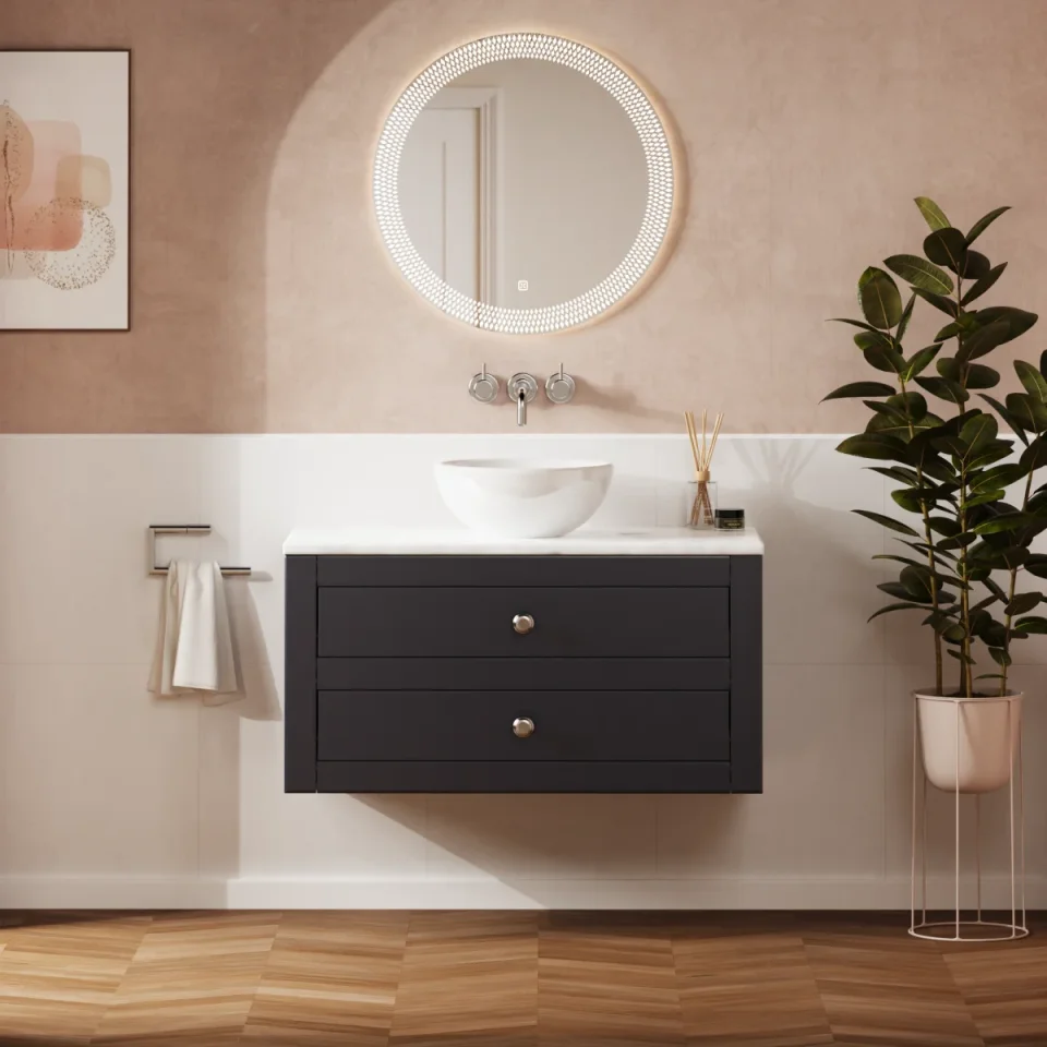 Crosswater Canvass Basin Unit 900 Deep Indigo Blue detail view - Image 8