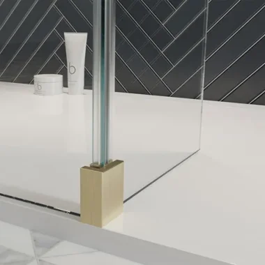 Crosswater Gallery Glass Glass Bracket Brushed Brass detail view - Image 4