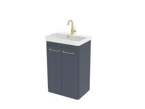 Saneux Hyde 55cm Short Projection 2 Door Floor Standing Unit - Matte Anthracite