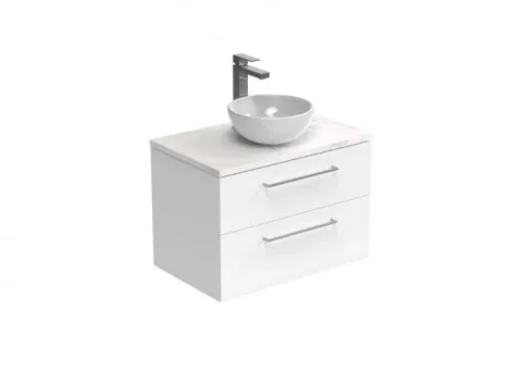 Saneux Austen 72cm 2 Drawer Wall Mounted Unit - Gloss White product image - Image 3