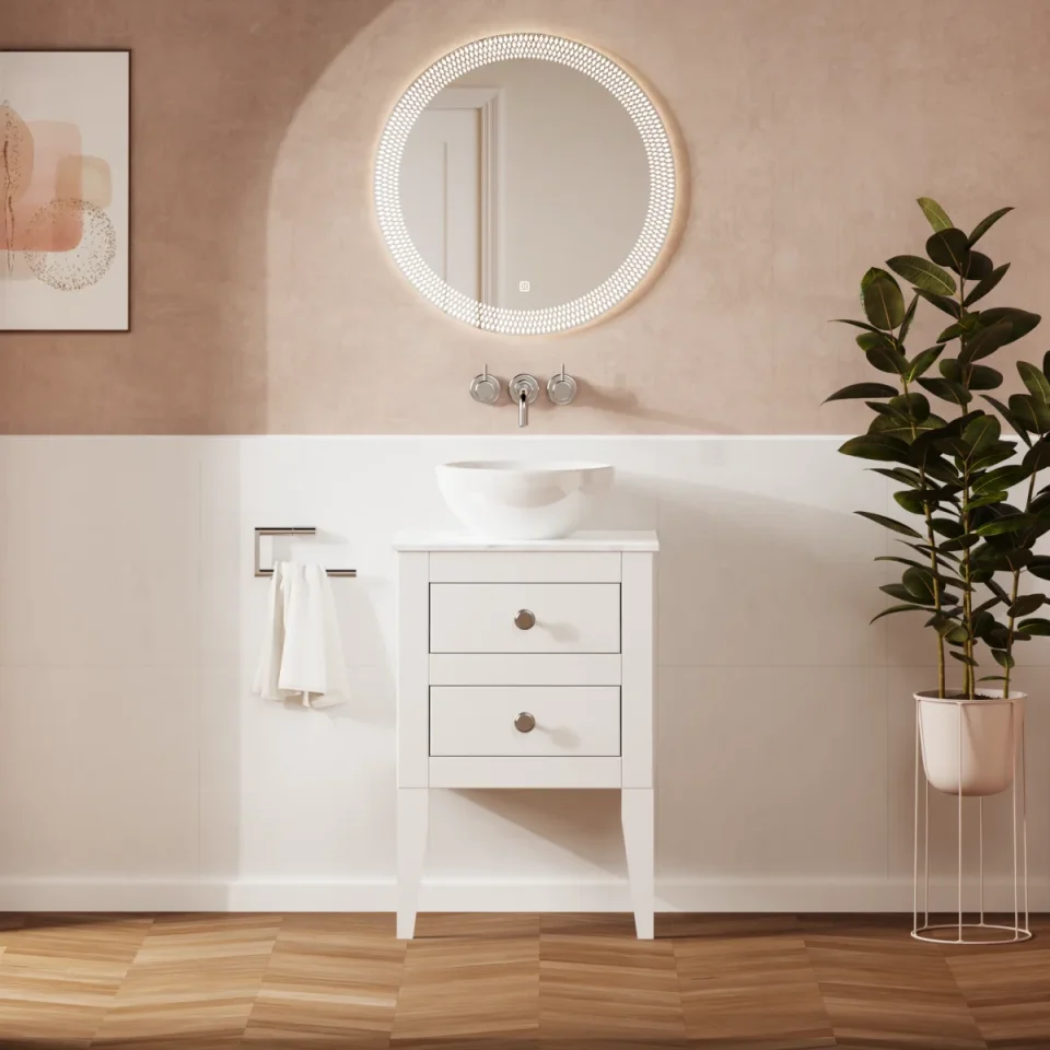 Crosswater Canvass Basin Unit 485 White Gloss detail view - Image 7