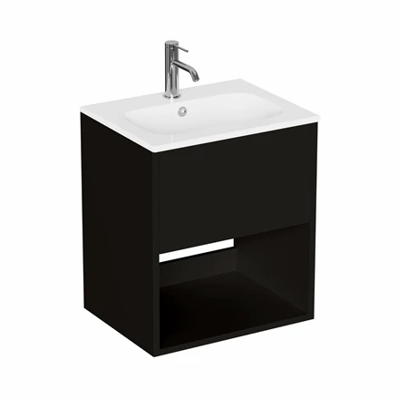 Britton Hackney Basin Unit 500mm Black Matt