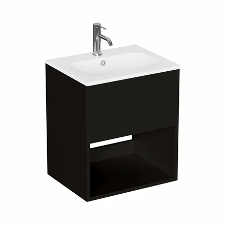Britton Hackney Basin Unit 500mm Black Matt