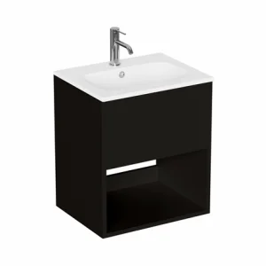 Britton Hackney Basin Unit 500mm Black Matt