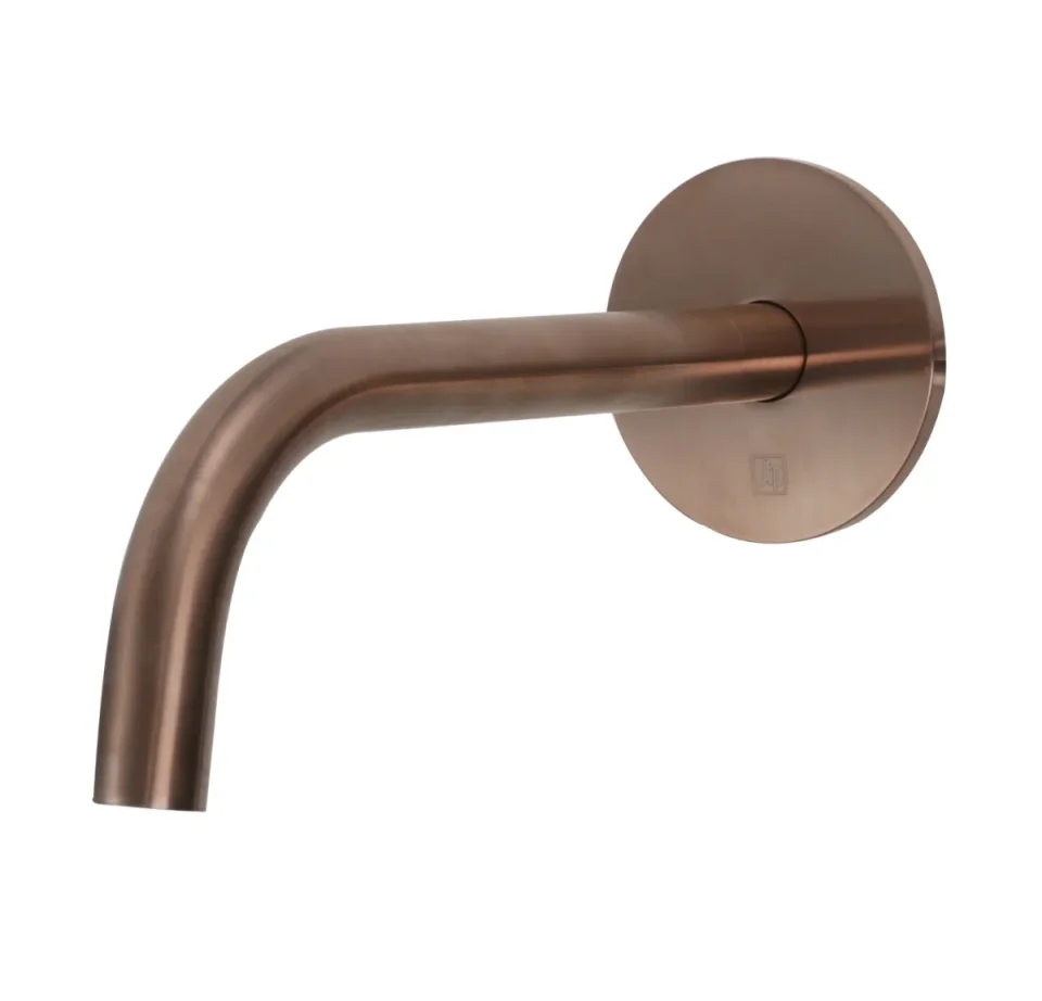 Just Taps Vos Slim Basin Spout 200mm Brushed Bronze detail view - Image 2