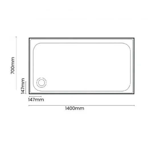 Merlyn Touchstone Slip Resistant Rectangular Tray 1400 X 700mm detail view - Image 3