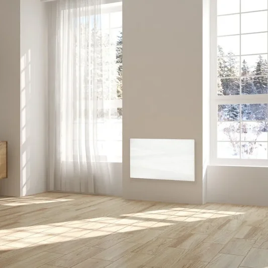Thermosphere Flat Glass Panel Heater White 2000w detail view - Image 3