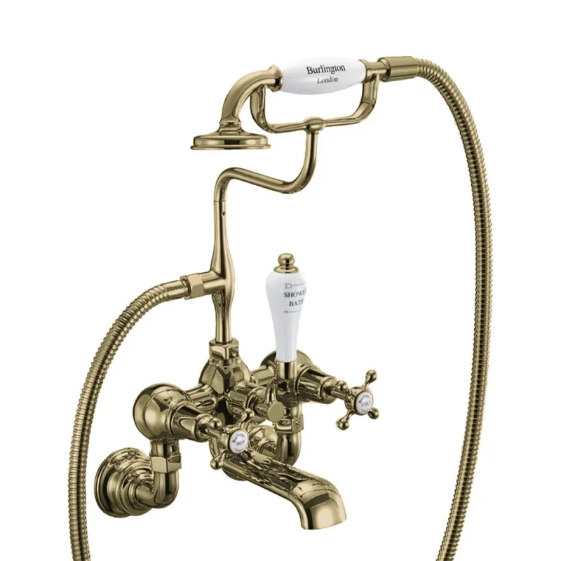 Burlington Claremont Qt Wall Bath Mixer Gold product image - Image 3