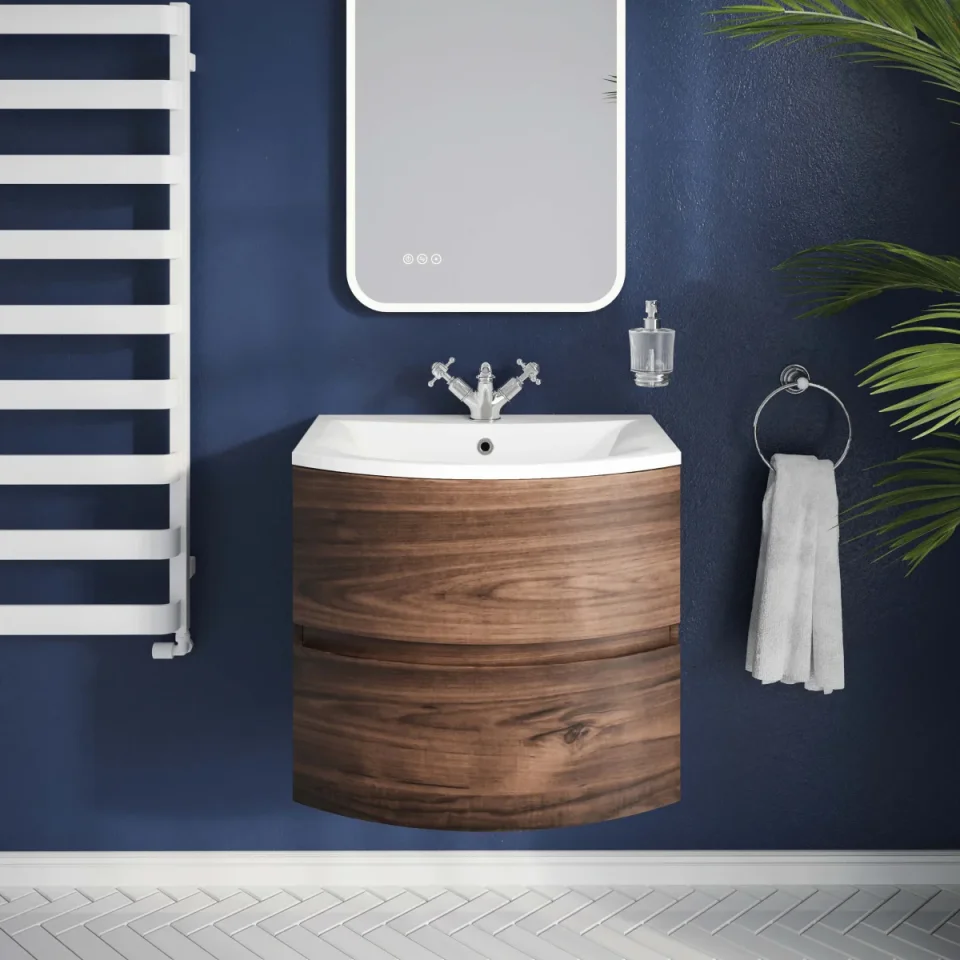Crosswater Svelte 800mm Inset Glass Basin with 1 Tap Hole Midnight Black detail view - Image 2