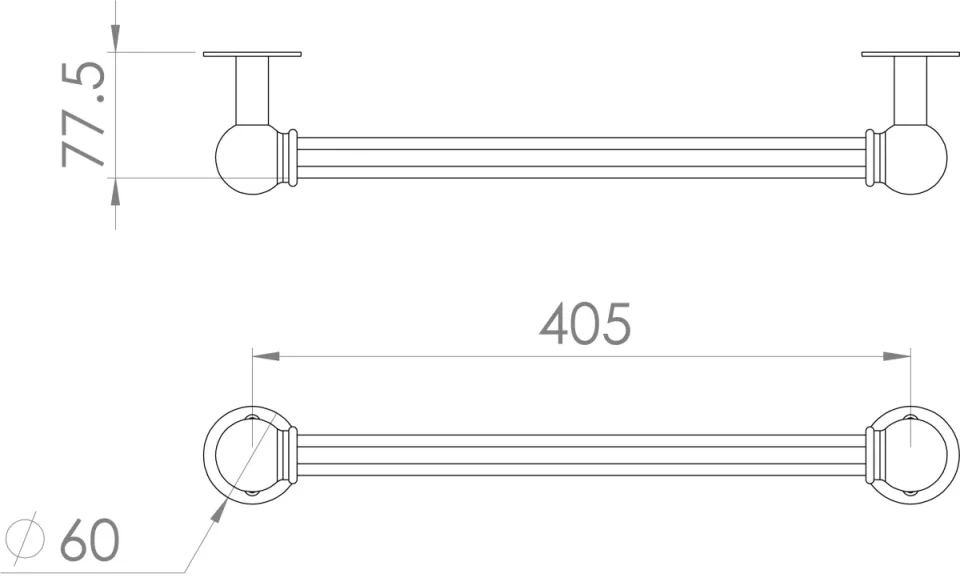 Saneux Cromwell 40cm Towel Rail - Chrome product image - Image 3