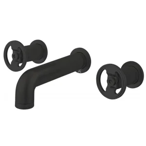 Crosswater Union Basin 3 Hole Wall Mounted Basin Set Matt Black