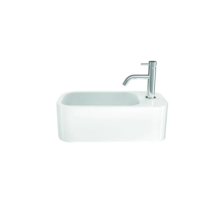 Crosswater Popolo Mini Wall Hung Right Hand White Matt detail view - Image 3