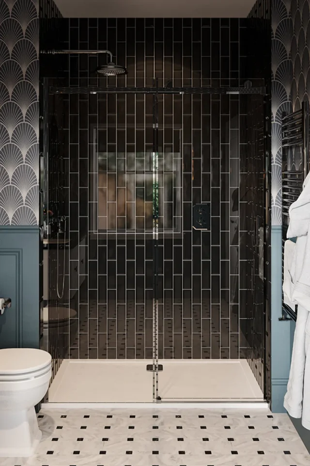 Saneux Cromwell 220mm Shower Head - Chrome detail view - Image 2
