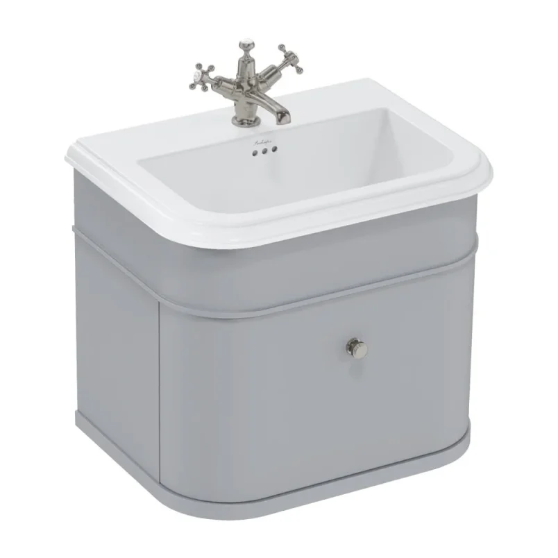 Burlington Chalfont Single Drawer Unit 650mm Grey detail view - Image 2