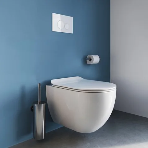 Crosswater Glass Toilet Flush Plate Ice White