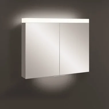Crosswater Lustro LED 2 Door Mirror Cabinet 800x700 detail view - Image 2