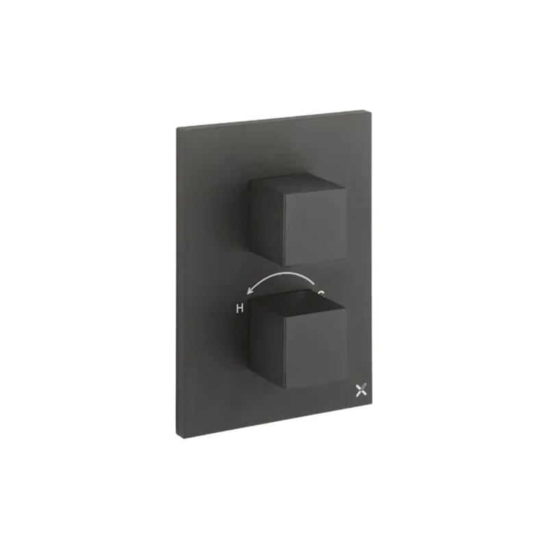 Crosswater Crossbox WaterSquare / Verge 3 Outlet Trim & Levers Matt Black product image - Image 3