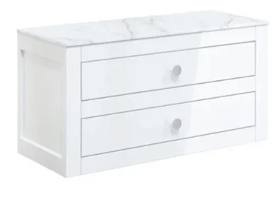 Crosswater Canvass Basin Unit 900 White Gloss product image - Image 4