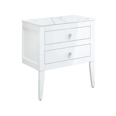 Crosswater Canvass Furniture Leg Set x 2 White Gloss detail view - Image 2