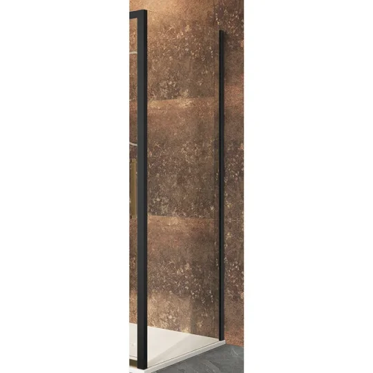 Crosswater Asura 8mm Side Panel 900 for Infold Door Matt Black detail view - Image 2