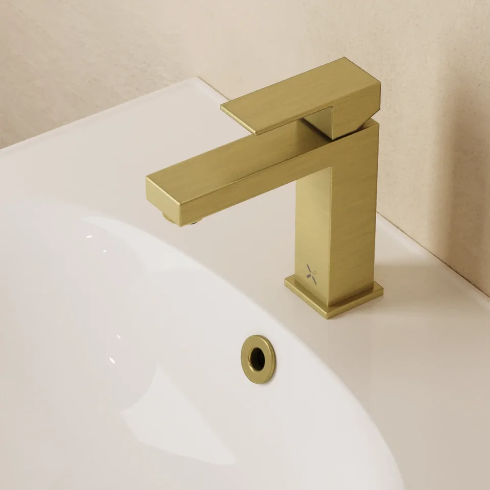 Crosswater Verge Basin Mono No Waste Brushed Brass detail view - Image 6