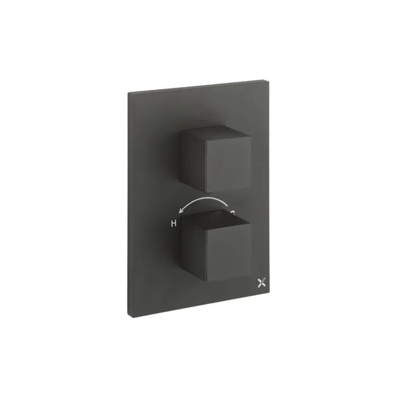 Crosswater Crossbox WaterSquare / Verge 2 Outlet Trim & Levers Matt Black product image - Image 3