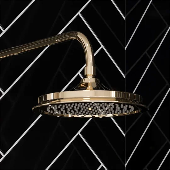 Burlington Straight Shower Arm Gold detail view - Image 3