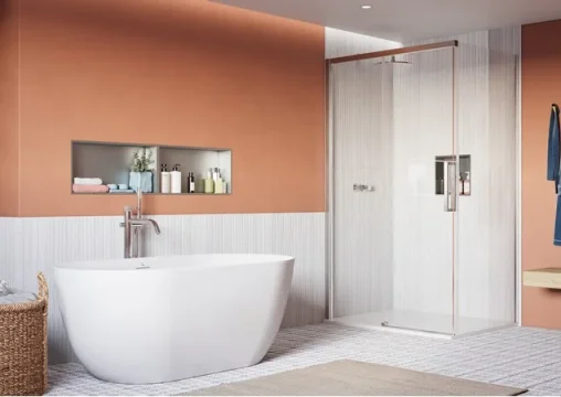 Crosswater Asura 8mm Side Panel for Sliding Door 900 Chrome detail view - Image 3