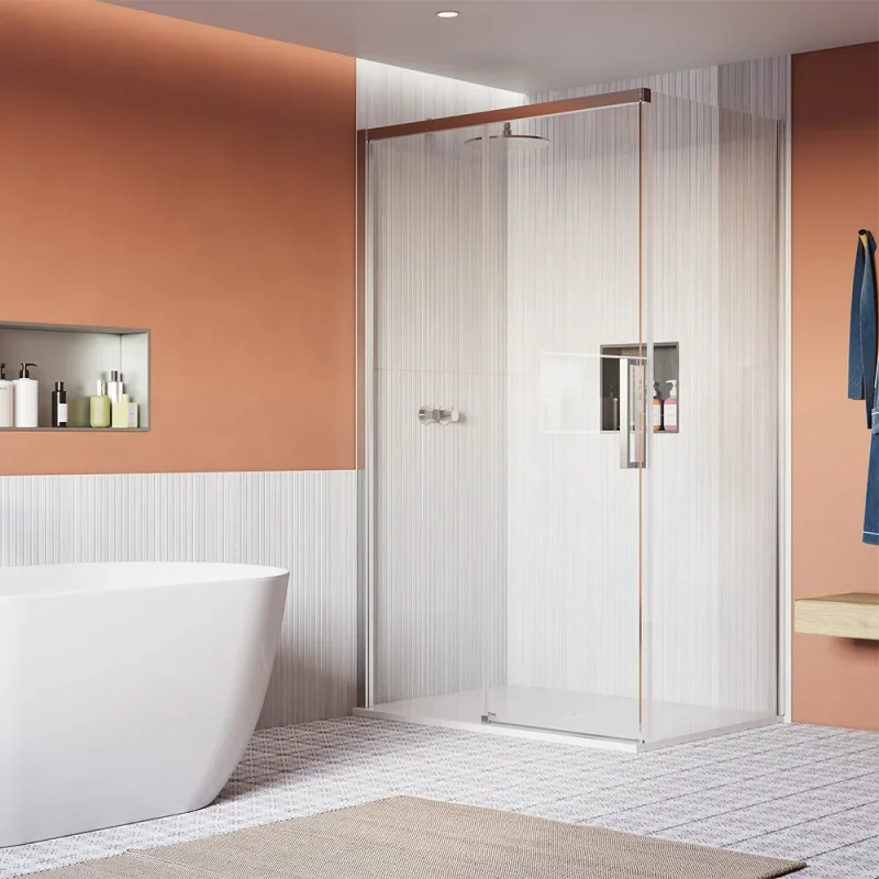 Crosswater Asura 8mm Side Panel for Sliding Door 900 Chrome product image - Image 4
