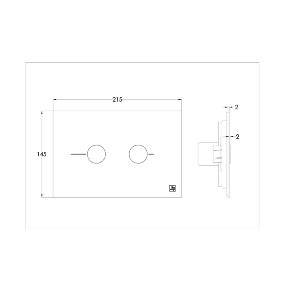 Just Taps Metal Pneumatic Flush Plate Brushed Stainless Steel detail view - Image 5