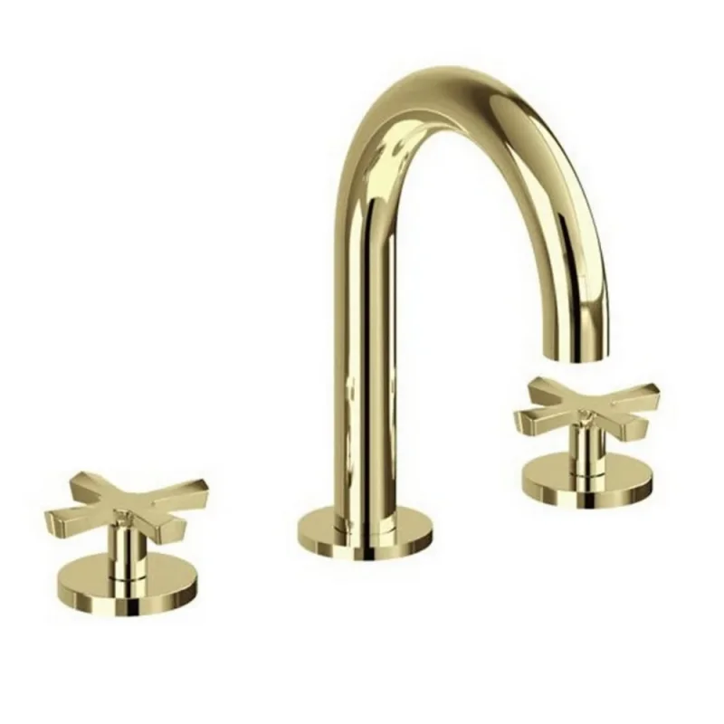Burlington Riviera 3 Hole Bath Set Deck Gold detail view - Image 2