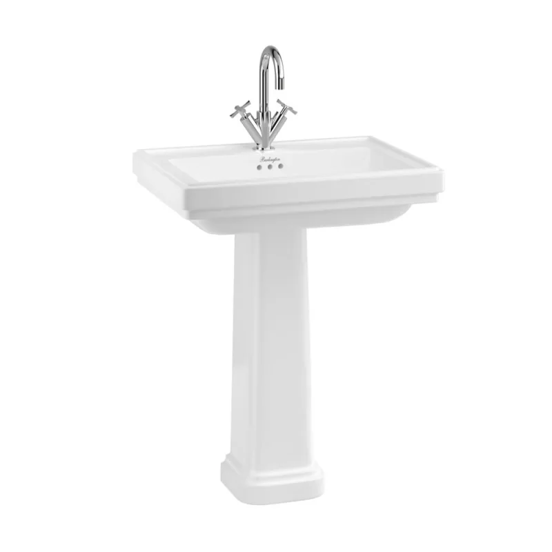 Burlington Riviera 65cm Square Basin 1th White detail view - Image 2