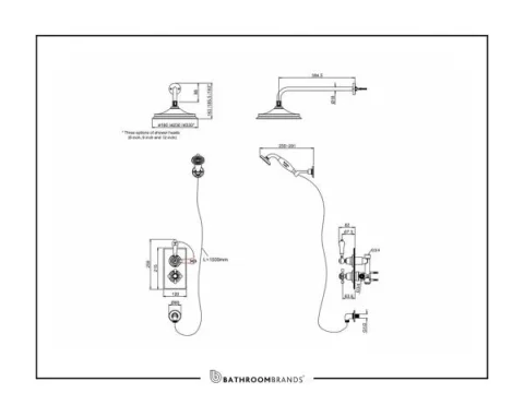 Burlington Trent 2 Outlet Concealed Divertor Shower Chrome detail view - Image 2