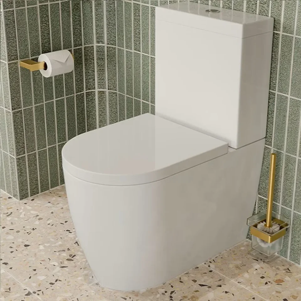Saneux Uni Close Coupled Left Hand Soil Exit Wc Pan - Rimless detail view - Image 5