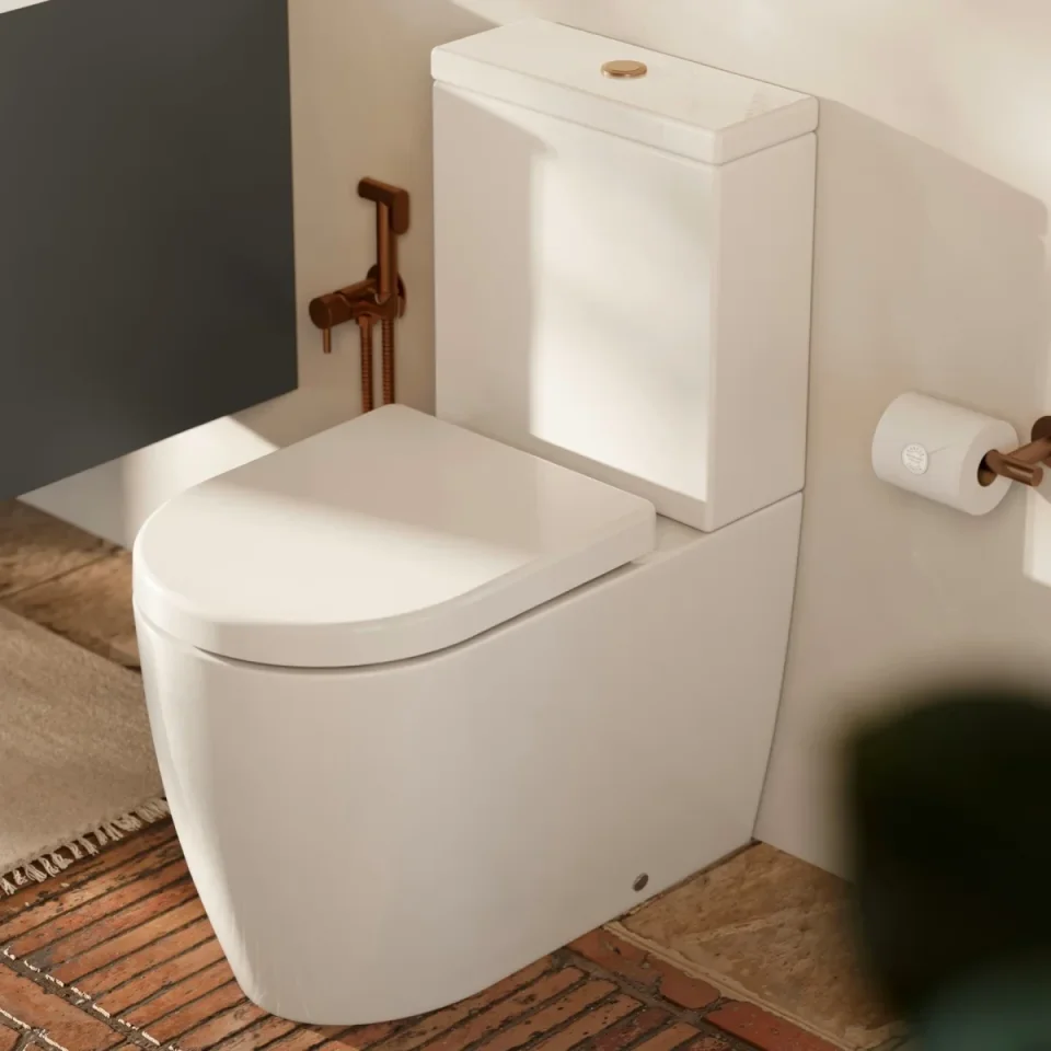 Saneux Uni Close Coupled Left Hand Soil Exit Wc Pan - Rimless detail view - Image 8