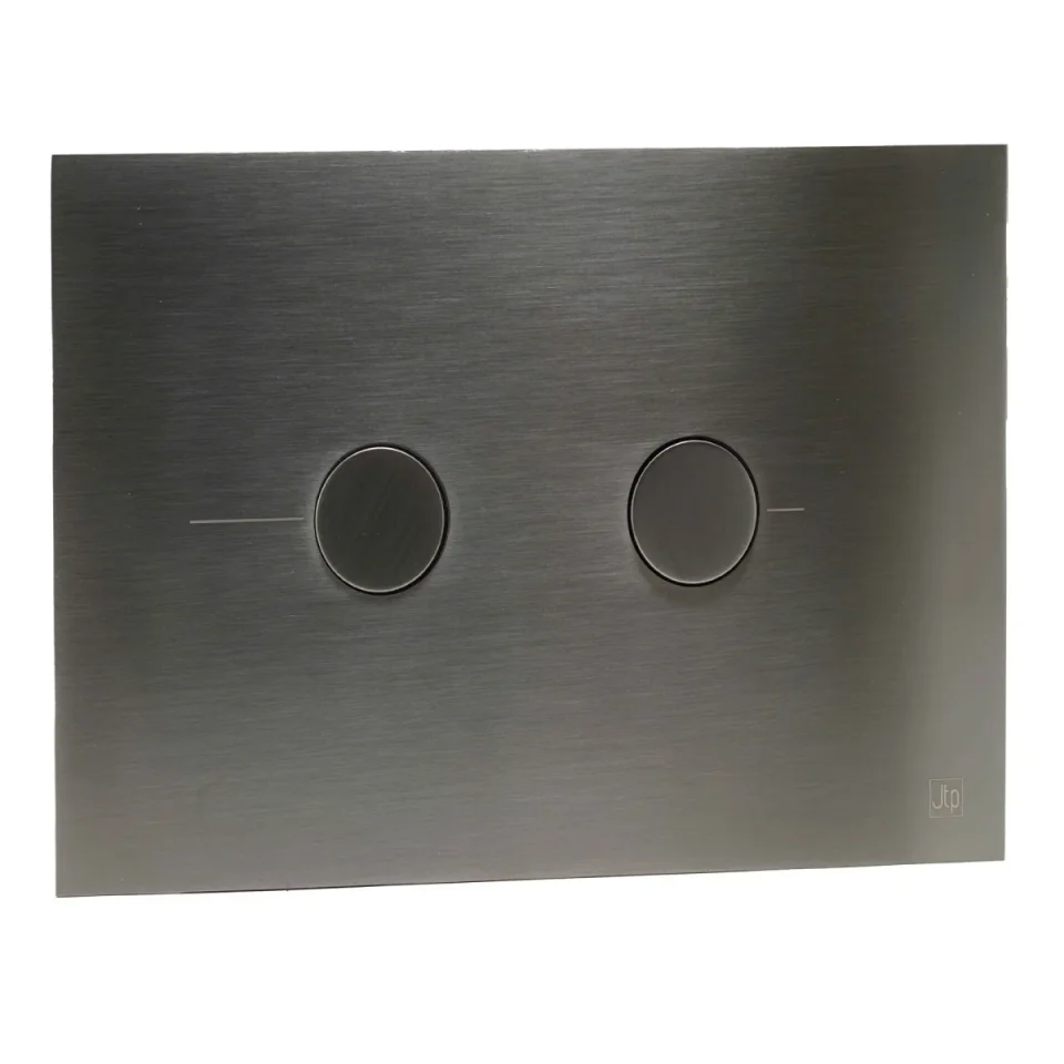 Just Taps Metal Pneumatic Flush Plate Brushed Black detail view - Image 8