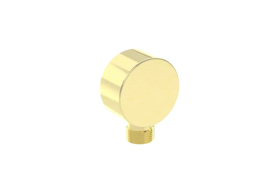 Saneux Cos Round Shower Outlet Elbow - Brushed Brass product image - Image 2
